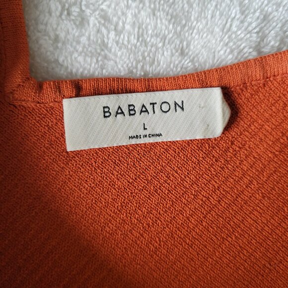 Babaton Sculpt Knit V Neck Top | Large | Flambeau - Picture 3 of 8